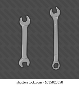 wrench or spanner silver metal vector illustration
