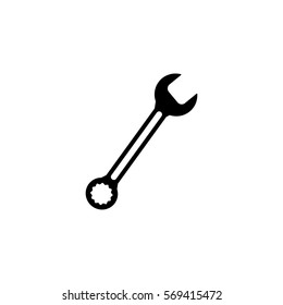 Wrench and spanner solid icon, build & repair elements, construction tool, a filled pattern on a white background, eps 10.