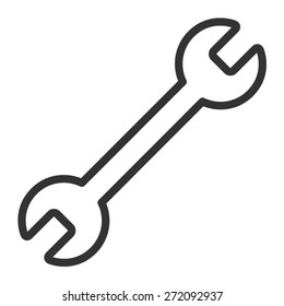 Wrench spanner tool line art vector icon for apps and websites