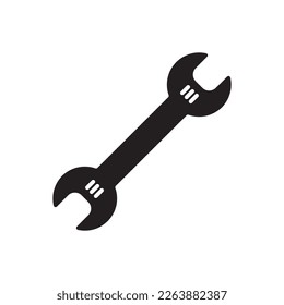 Wrench spanner vector icon. Spanner flat sign design. Repair tool icon. Engineer work tools symbol. Mechanic tools sign. Toolkit icon. Isolated tool symbol pictogram