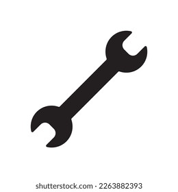 Wrench spanner vector icon. Spanner flat sign design. Repair tool icon. Engineer work tools symbol. Mechanic tools sign. Toolkit icon. Isolated tool symbol pictogram