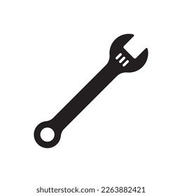 Wrench spanner vector icon. Spanner flat sign design. Repair tool icon. Engineer work tools symbol. Mechanic tools sign. Toolkit icon. Isolated tool symbol pictogram