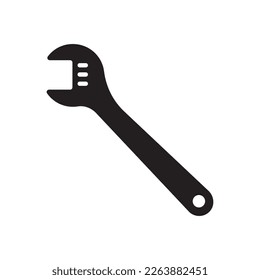 Wrench spanner vector icon. Spanner flat sign design. Repair tool icon. Engineer work tools symbol. Mechanic tools sign. Toolkit icon. Isolated tool symbol pictogram