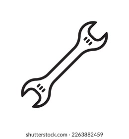 Wrench spanner vector icon. Spanner flat sign design. Repair tool icon. Engineer work tools symbol. Mechanic tools sign. Toolkit icon. Isolated tool symbol pictogram