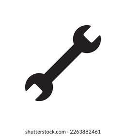 Wrench spanner vector icon. Spanner flat sign design. Repair tool icon. Engineer work tools symbol. Mechanic tools sign. Toolkit icon. Isolated tool symbol pictogram