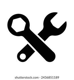 Wrench and spanner vector illustration logo symbol icon	
