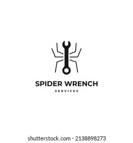 Wrench with spider combination logo icon sign symbol design concept. Good to use for services and maintenance business company