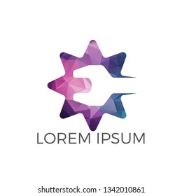 Wrench star shape technical repair service logo design. Repair tools icon simple sign.