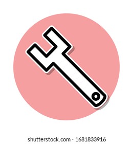 Wrench sticker icon. Simple thin line, outline vector of web icons for ui and ux, website or mobile application