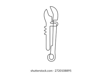 Schlüsselsymbol durchgehende einzeilige Zeichnung minimalistischen Stil für mechanische Service Industrie Design