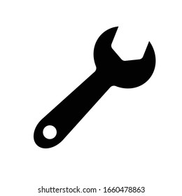 Wrench symbol, vector, engineering equipment. Wrench Icon Vector Template Logo Design Illustration Design