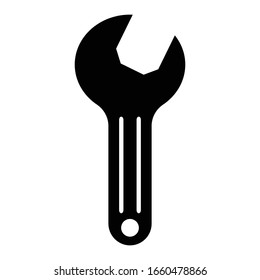 Wrench symbol, vector, engineering equipment. Wrench Icon Vector Template Logo Design Illustration Design