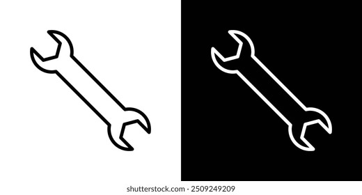 Wrench thin line vector icon set.