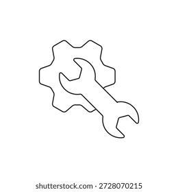 Una herramienta de llave combinada con un engranaje para el servicio técnico.