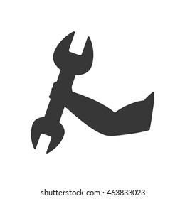 wrench tool construction machine industry icon. Isolated and flat illustration. Vector graphic