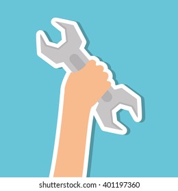 wrench tool design, vector illustration