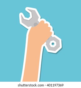 wrench tool design, vector illustration