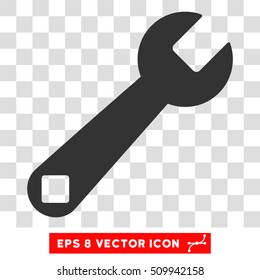Wrench Tool EPS vector pictograph. Illustration style is flat iconic gray symbol on white background.