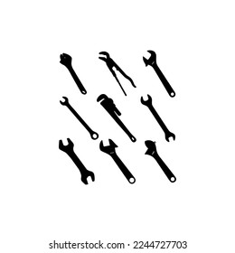 wrench tool equipment illustration set creative design