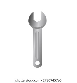 Wrench tool in flat style for construction and repair work. Perfect for DIY guides, manuals, hardware visuals, and tool illustrations.