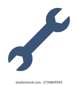 Icono de herramienta de llave azul diseño de Vector plano llave de reparación símbolo mecánico hardware fix mantenimiento elemento gráfico signo