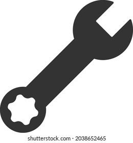 Wrench tool icon with flat style. Isolated vector wrench tool icon image, simple style.
