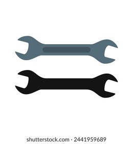 Wrench tool icon illustration isolated vector sign symbol in white background.