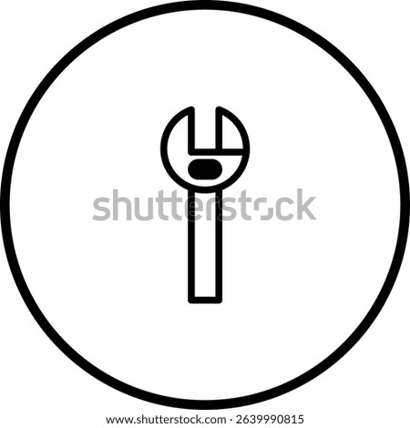Wrench Tool Icon Inside Circle Symbol for Mechanics and Repair Illustration