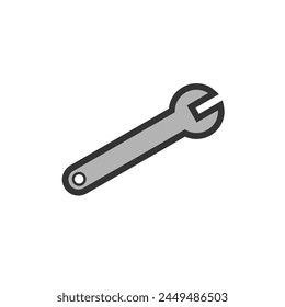 Wrench tool icon isolated on white background.