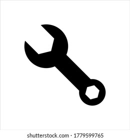 Wrench tool icon on white background