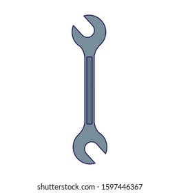 wrench tool icon over white background, vector illustration