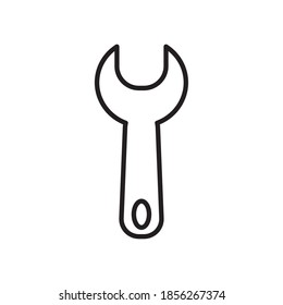 icono de la herramienta llave en fondo blanco, estilo de línea, ilustración vectorial