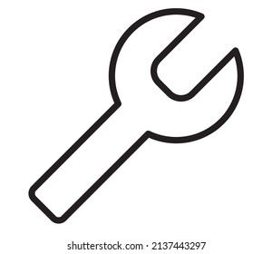icono de la herramienta de llave sobre fondo blanco