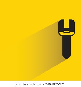wrench tool icon with shadow on yellow background