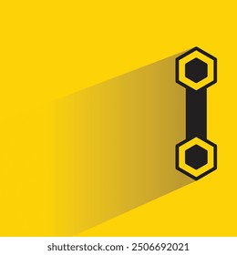 wrench tool icon with shadow on yellow background
