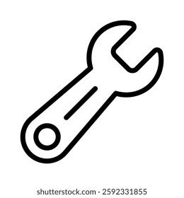 wrench tool icon vector design - high quality outline style