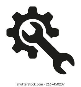 wrench tool icon vector illustration. Cogwheel and wrench or technical service or support. 