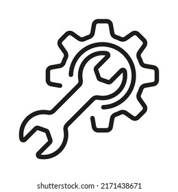 Verschlüsseln Sie das Werkzeugsymbol, Vektorgrafik. Cograd und Französisch oder technischen Dienst oder Support. 