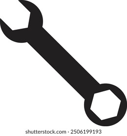 Wrench tool icon vector illustration on white background. Vector illustration