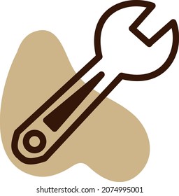 Wrench tool, illustration, vector, on a white background.