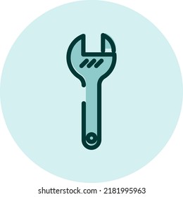Wrench tool, illustration, vector on a white background.