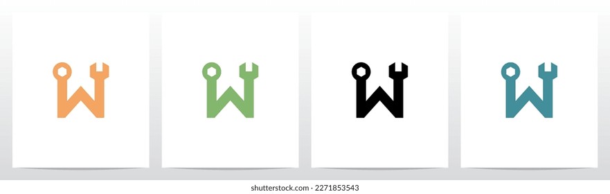 Wrench Tool Letter Logo Design W