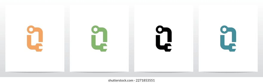Wrench Tool Letter Logo Design O