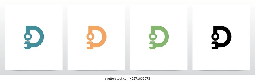 Wrench Tool Letter Logo Design D