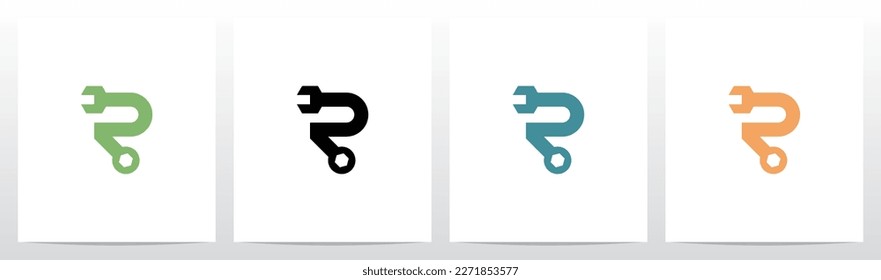 Wrench Tool Letter Logo Design R