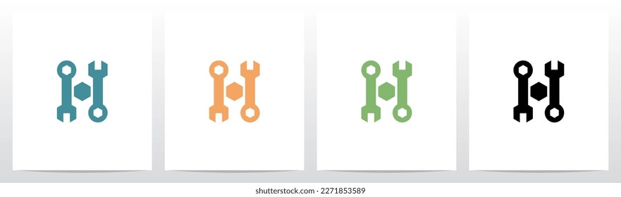 Wrench Tool Letter Logo Design H