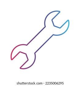 Wrench tool line gradient icon, logo style