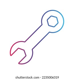 Wrench tool line gradient icon, logo style