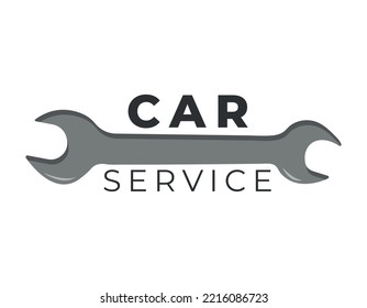 Wrench tool logo. Car service logo. Vector illustration