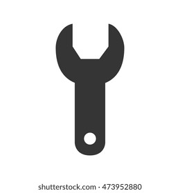 wrench tool repair electronic construction device silhouette vector illustration